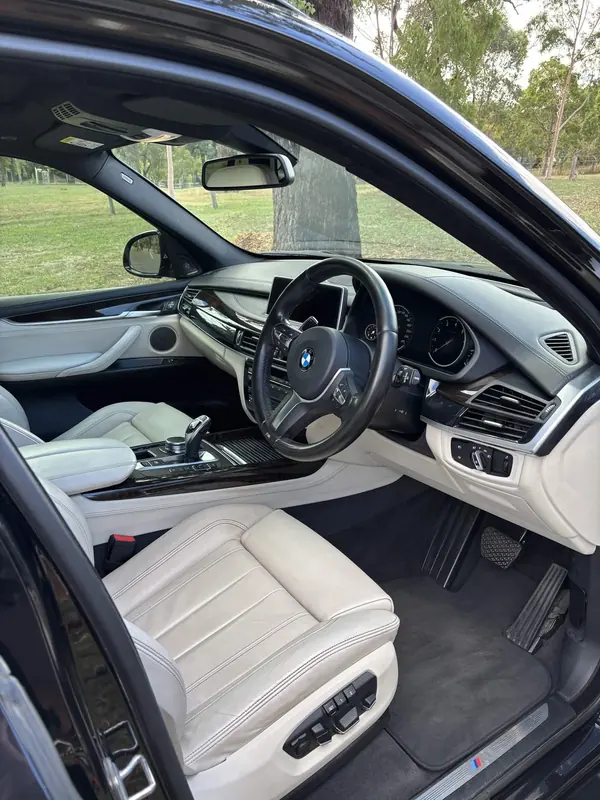 Cream leather interior of the X5
