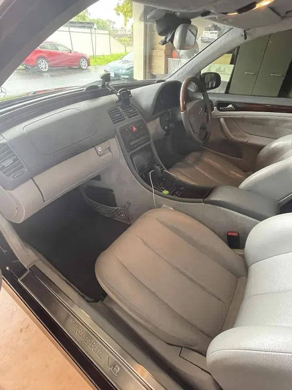 Beige leather interior of the CLK
