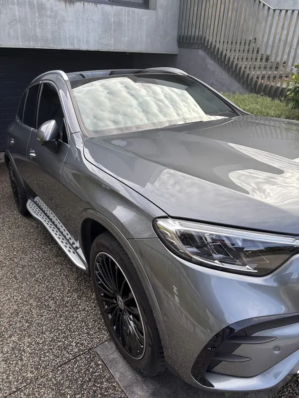 Grey Mercedes-Benz GLC 300, front three-quarter view
